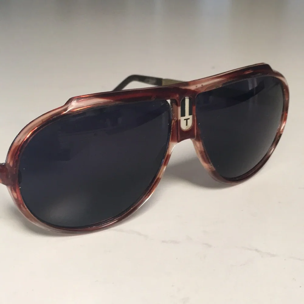 Vintage Corvette Tortoiseshell Aviator Sunglasses Dark Lenses Made in Taiwan